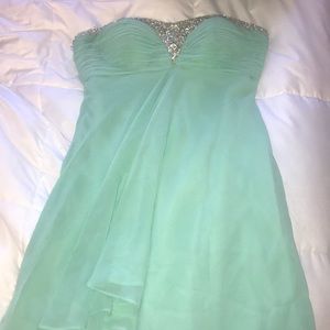 faviana size 2 midi seafoam green dress